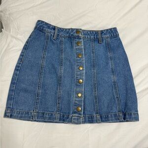 Button up denim skirt